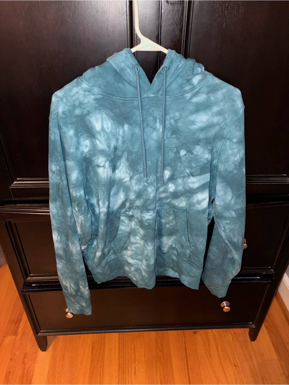 Athleta Teal Tie-Dye Crewneck Hoodie